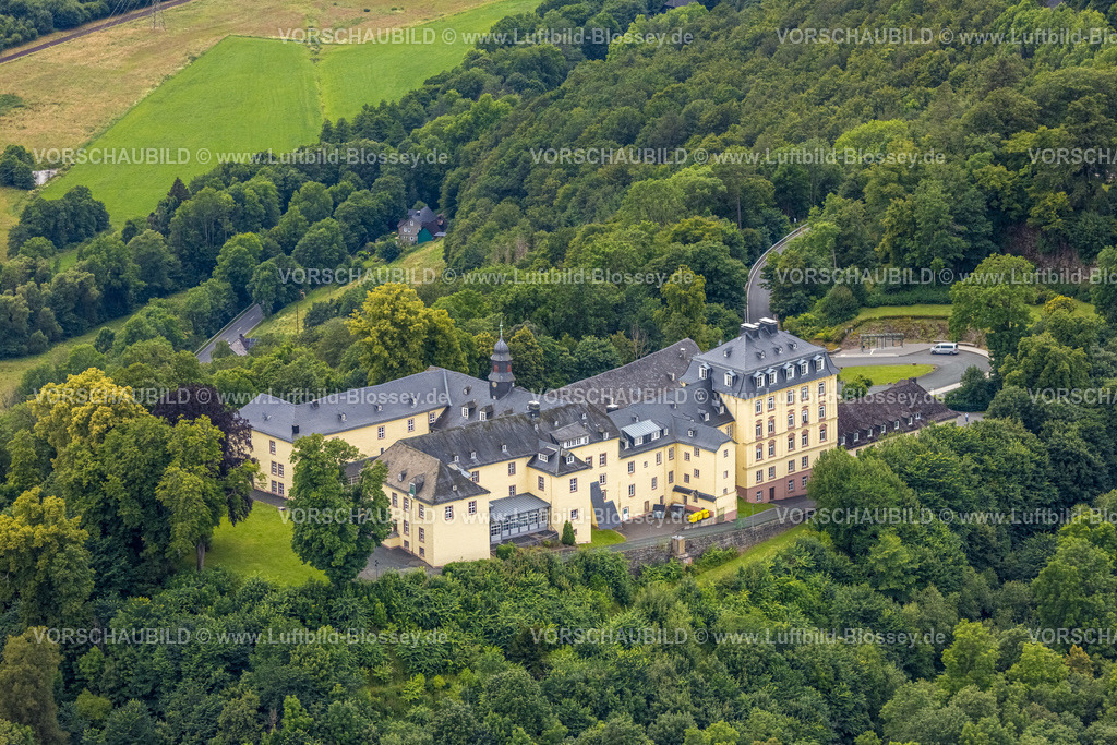 BadLaasphe240709357 | Luftbild, Schloß Wittgenstein im Wald, Wittgenstein-Kunst, Bad Laasphe, Wittgensteiner Land, Nordrhein-Westfalen, Deutschland