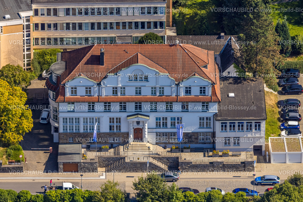 Ennepetal240814330 | Luftbild, Stadtverwaltung und Rathaus, Kreispolizeibehörde des Ennepe-Ruhr-Kreis, Altenvoerde, Ennepetal, Ruhrgebiet, Nordrhein-Westfalen, Deutschland