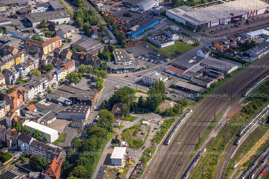 Hamm220504700 | Luftbild, Baugebiet Ecke Schwarzer Weg, Kreuzung Alleestraße, Schwarzer Weg und Östingstraße, Penny Markt und Autohaus 2000, Mitte, Hamm, Ruhrgebiet, Nordrhein-Westfalen, Deutschland