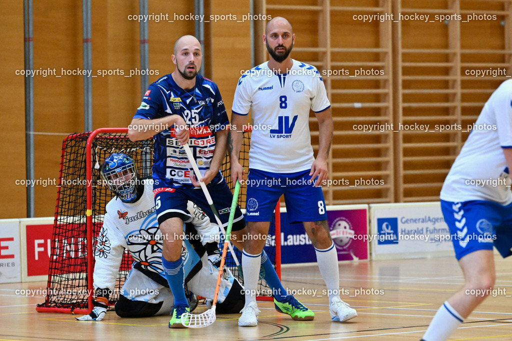 VSV Unihockey vs. Dunai Krokodilok 9.9.2023 | #2 Balázs Samu, #25 Jan Sláma, #8 Balázs Schauer