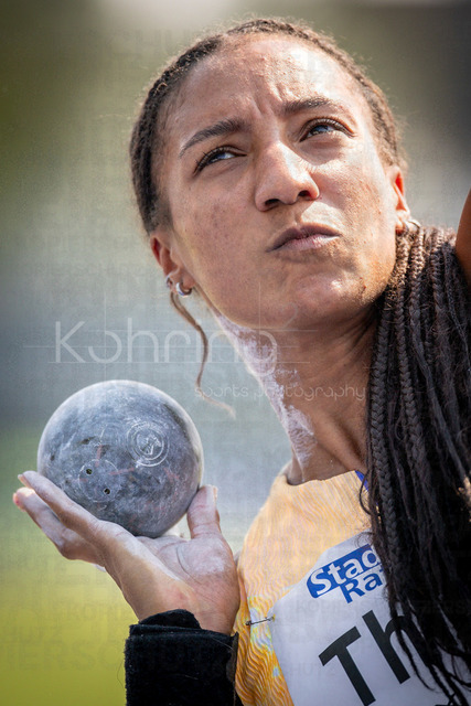 Multisport Event; Ratingen, 27.06.2026 | RATINGEN, GERMANY - JUNE 27, 2026 : Nafissatou Thiam (BEL / Belgium) competing in the heptathlon’s shot put during the Multisport Event at Stadion Ratingen on June 27, 2026 in Ratingen, Germany.