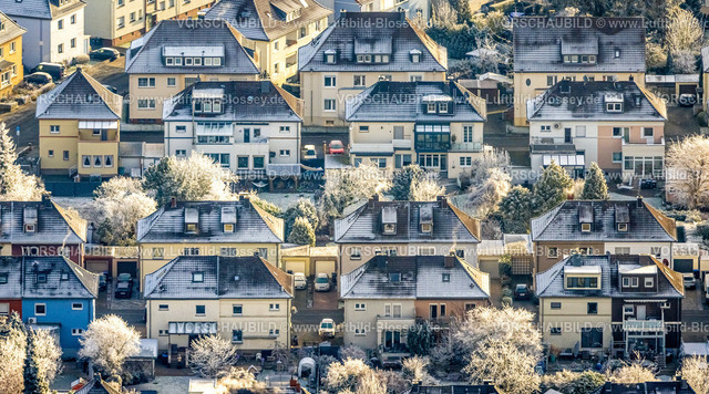 Hamm221202908 | Luftbild, Winterliche Wohnhäuser Reihenhäuser, Mitte, Hamm, Ruhrgebiet, Nordrhein-Westfalen, Deutschland