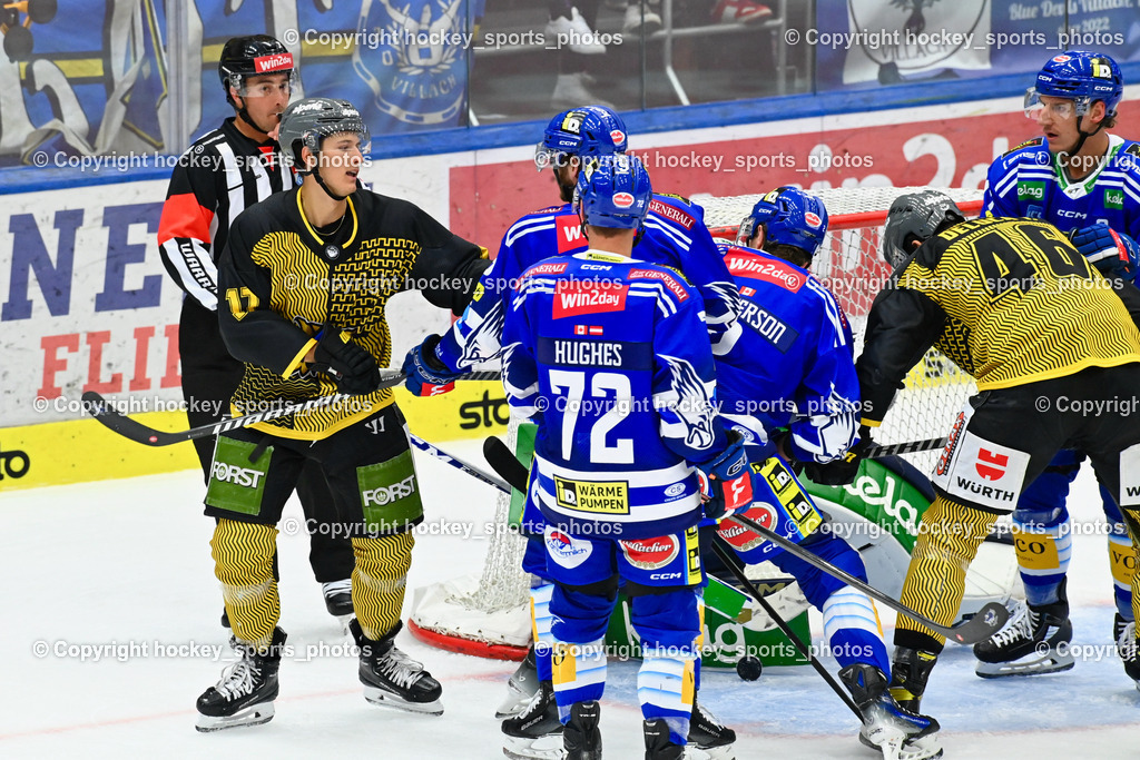 EC IDM Wärmepumpen VSV vs. HC Pustertal 8.9.2023 | OFNER Christian Referee, #17 ÖHLER Manuel, #72 HUGHES John, #46 DELUCA Ivan, #77 LINDNER Philipp