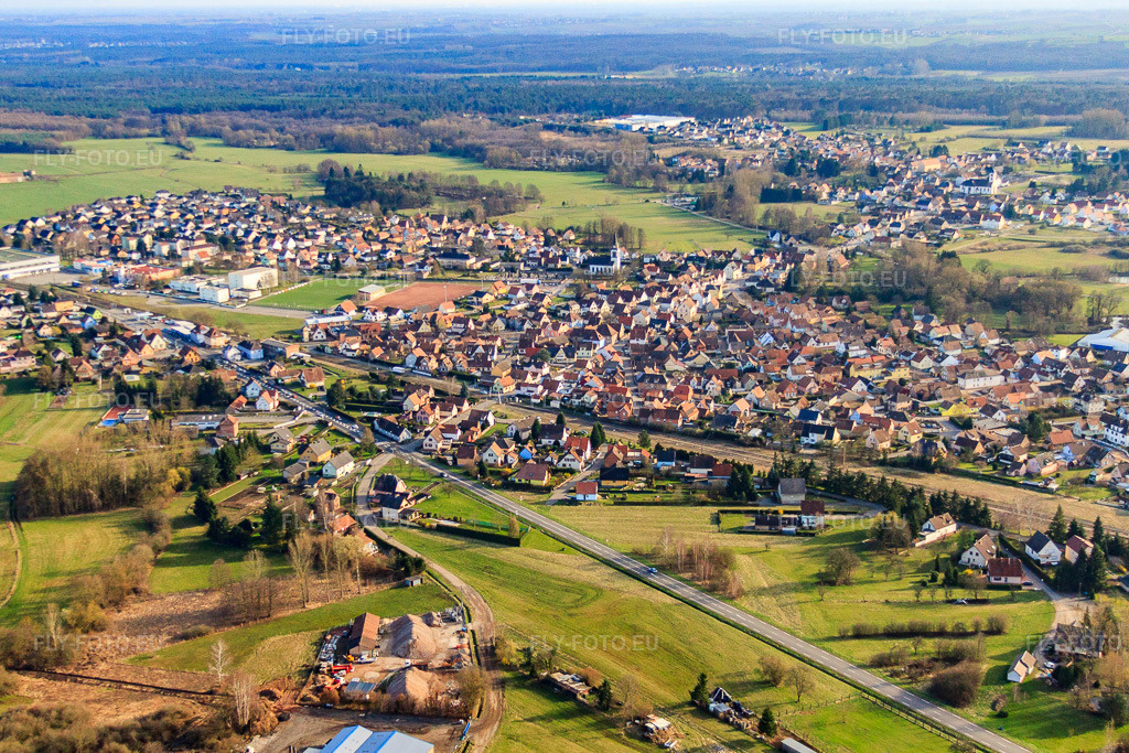 Vue aérienne: Chimie le Rottweg à Mertzwiller dans le département Bas Rhin, France – .Photo: IMG_38693.jpg prise le 20/03/2011 par Werner Riehm/FLY-FOTO.eu – Résolution de l'original: 4660 x 3106 px