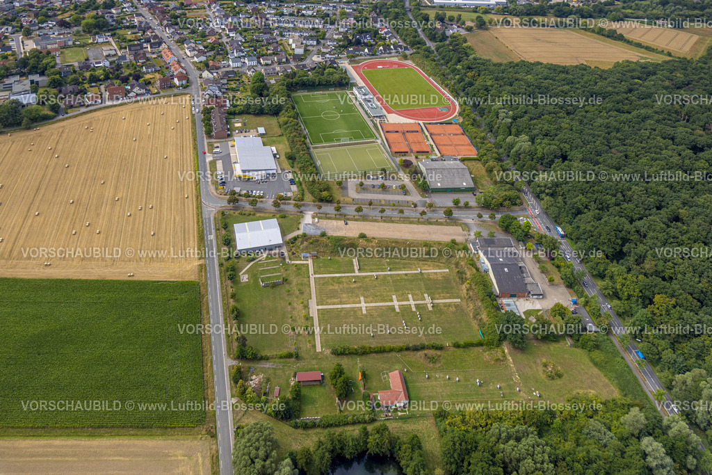 Hamm250701206Rhynern | Luftbild, komplette Ansicht der Sportplätze vom HSC in Westtünnen, HSC Kleinspielfeld Fuchshöhle, Stadtbezirk Rhynern, Hamm, Ruhrgebiet, Nordrhein-Westfalen, Deutschland