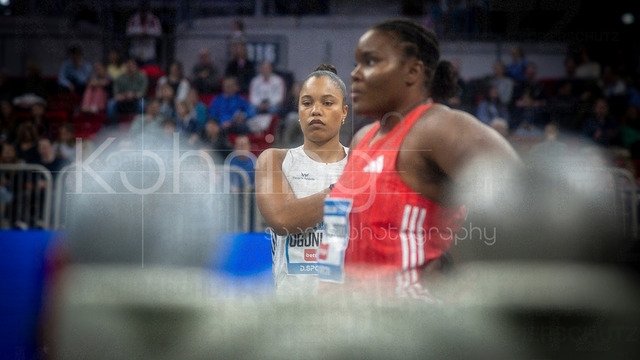ISTAF Indoor; Duesseldorf, 24.01.2026 | DUESSELDORF, GERMANY - JANUARY 24:  Shot put, Yemisi Ogunleye (GER) during the ISTAF Indoor Dusseldorf at PSD Bank Dome on January 24, 2026 in Duesseldorf, Germany. 
