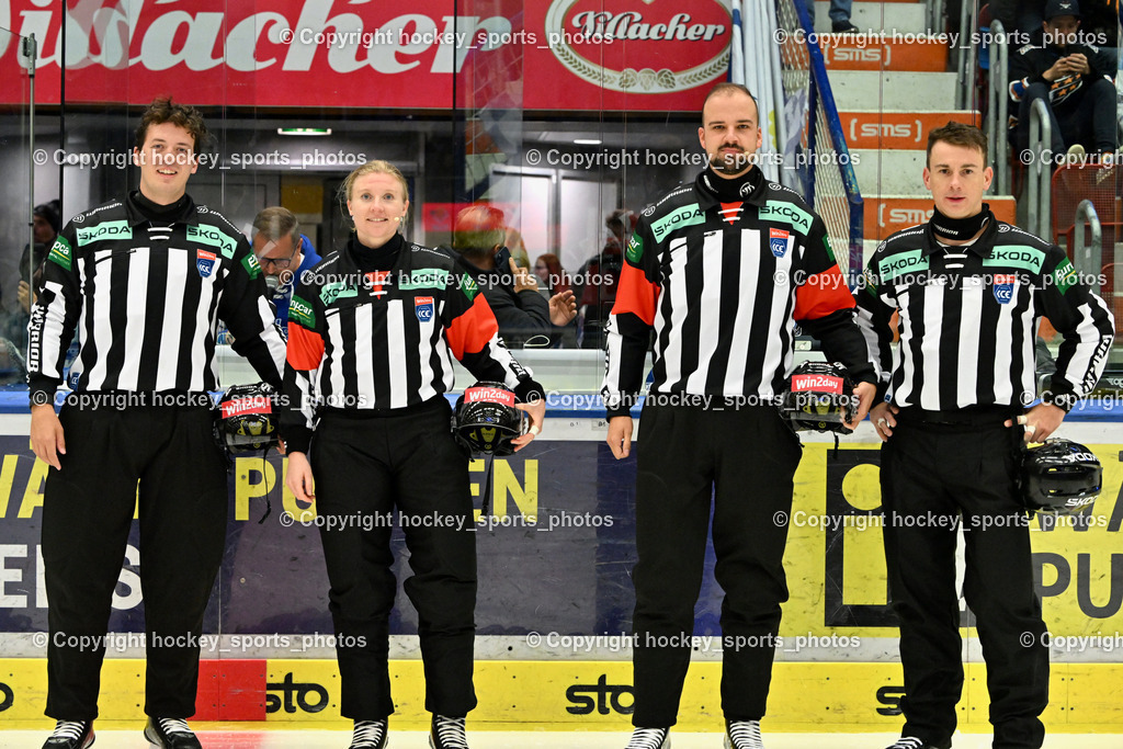 EC IDM Wärmepumpen VSV vs. Pioneers Vorarlberg | JERAM FILIP Referee,  KAINBERGER JULIA Referee, HLAVATY ALEXANDER Referee, BÄRNTHALER CHRISTOPH Referee, EC IDM Wärmepumpen VSV vs. Pioneers Vorarlberg, EC IDM WÄRMEPUMPEN VSV vs. Pioneers Vorarlberg am 03.10.2025 in Villach (Stadthalle Villach), Austria, (Photo by Bernd Stefan)