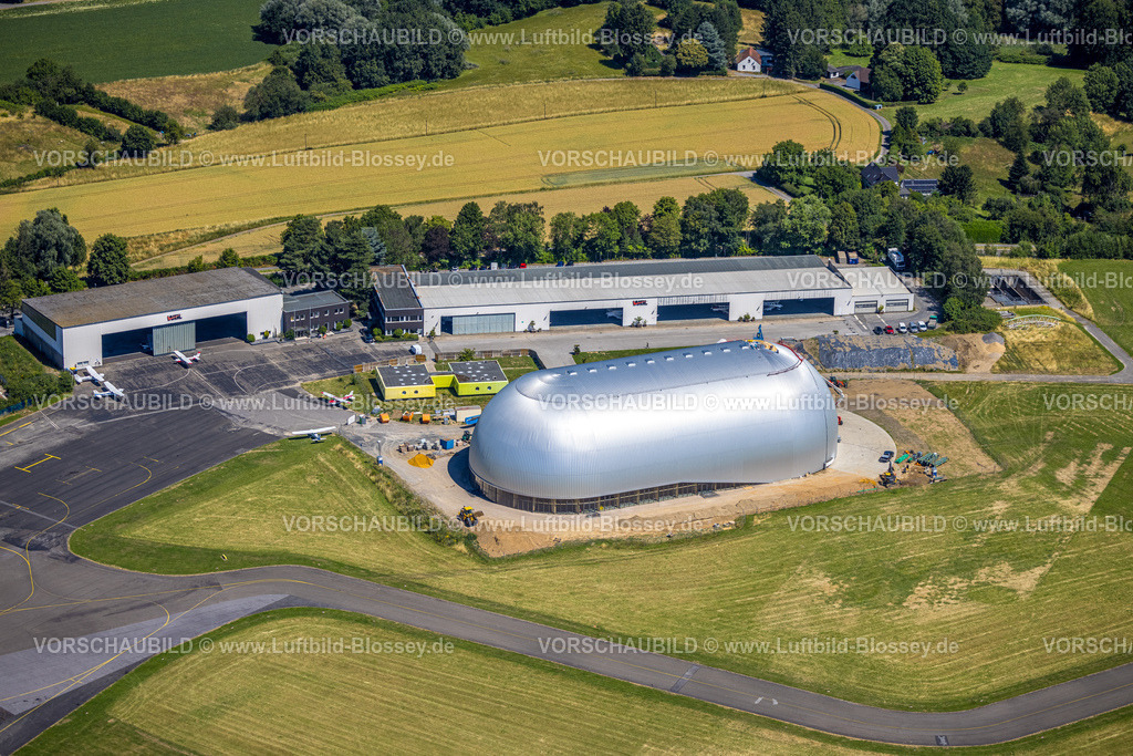Muelheim230703548 | Luftbild, Flugplatz Essen/Mülheim, Luftschiffhalle, Holthausen - Südost, Mülheim an der Ruhr, Ruhrgebiet, Nordrhein-Westfalen, Deutschland
