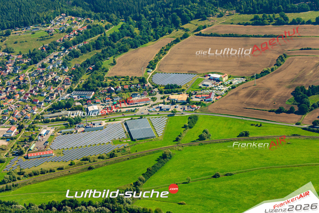 Luftbild Vs Google Maps  Gewerbegebiet  Wasungen -Das Luftbild wurde 2025 vom UL-Flugzeug heraus erstellt ( keine Drohnenluftbilder ) - Hochauflösende Luftaufnahme -Nicht vergleichbar mit Google Maps oder Satelittenbilder- Die Geschenkidee !Mit Lizenz und Bildrechte bestellbar