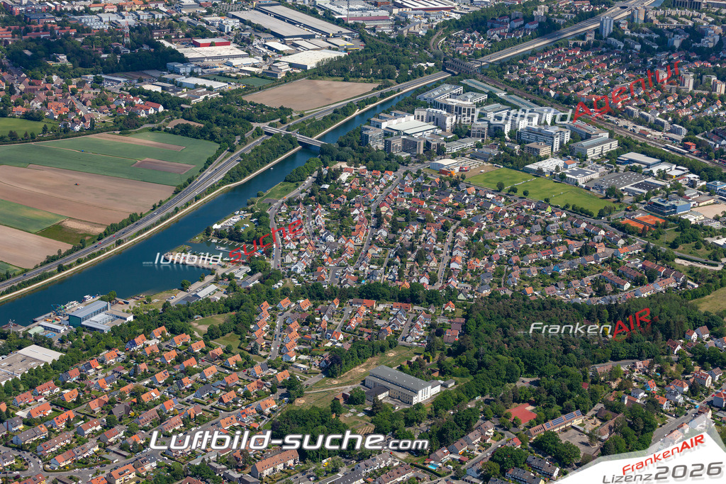 Aktuelles Luftbild von Gebersdorf Nürnberg - Die Luftaufnahme wurde 2020 mittels UL-Flugzeug erstellt ( keine Drohne ) - hochauflösende Kamera-Systeme von  Canon -Beste Qualität - Für grossformatige Ausdrucke geeignet. Die Geschenkidee !