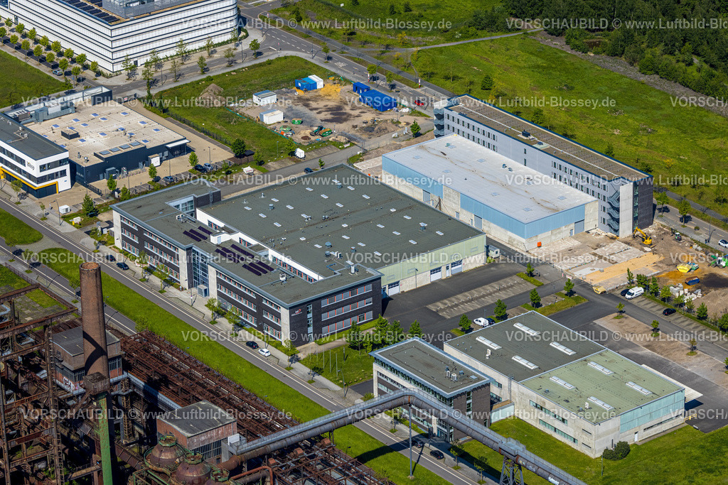 Dortmund230504254 | Luftbild, Technologiepark Gewerbegebiet Phoenix West, Zentrum für Produktionstechnologie (ZfP), Albonair GmbH, Baustelle, Hörde, Dortmund, Ruhrgebiet, Nordrhein-Westfalen, Deutschland