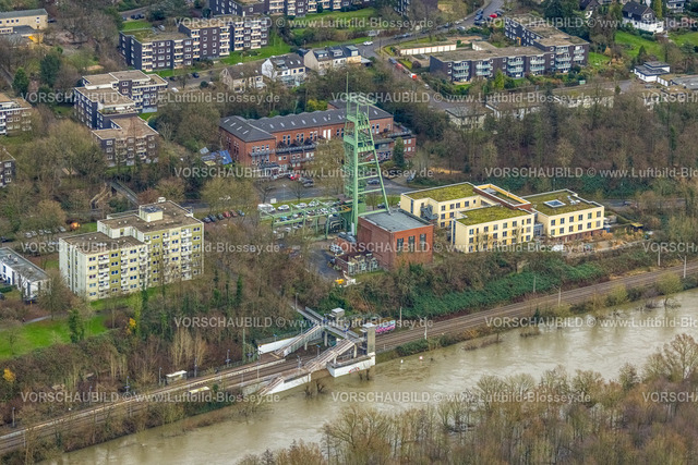 Essen231202689Ruhr | Luftbild, Ruhrhochwasser, Weihnachtshochwasser 2023, starke Regenfälle,  Heisingen, Essen, Ruhrgebiet, Nordrhein-Westfalen, Deutschland