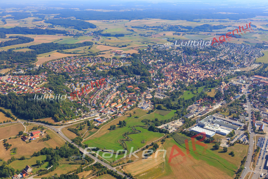 Luftbild von  Feuchtwangen - Luftaufnahme wurde 2016 von https://frankenair.de mittels Flugzeug (keine Drohne) erstellt - die Geschenkidee