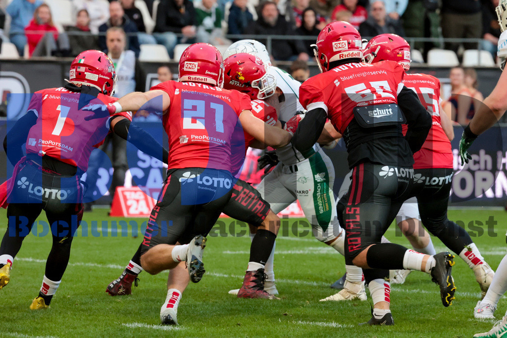  14.10.2023 - 
 | Sebastian Sendlak / Bochumer Nachrichtendienst (BOND) - GFL-Bowl 2023: Schwaebisch Hall Unicorns vs. Potsdam Royals - Realisiert mit Pictrs.com
