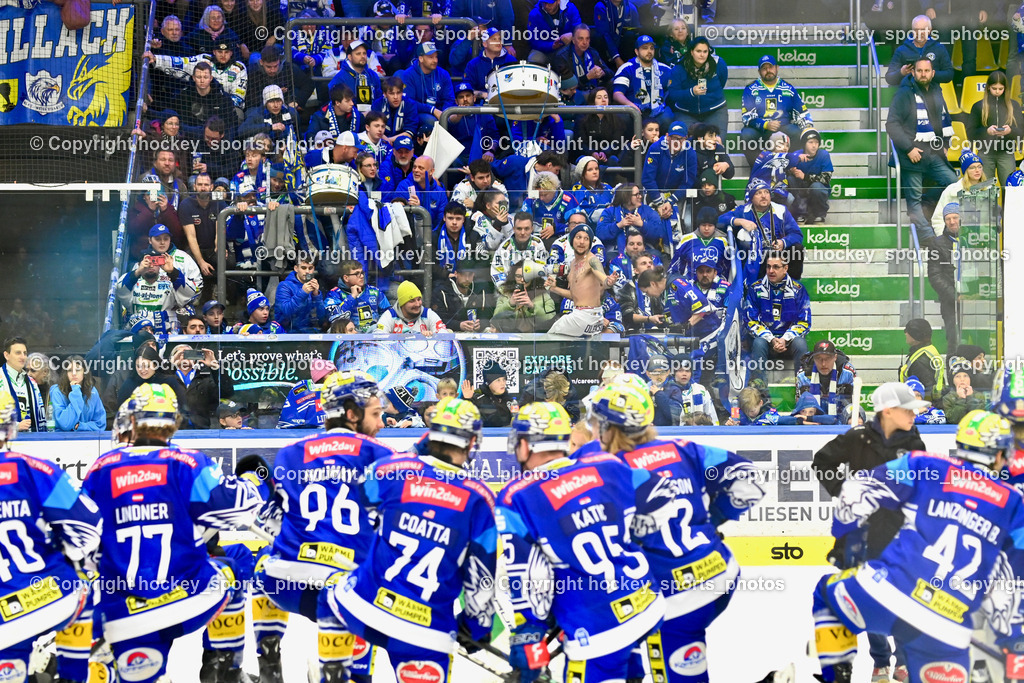 EC IDM Wärmepumpen VSV vs. Hydro Fehervar AV19  | EC VSV Fans mit Mannschaft, EC IDM Wärmepumpen VSV vs. Hydro Fehervar AV19 , EC IDM Wärmepumpen VSV vs. Hydro Fehervar AV19  am 01.01.2025 in Villach (Stadthalle Villach), Austria, (Photo by Bernd Stefan)