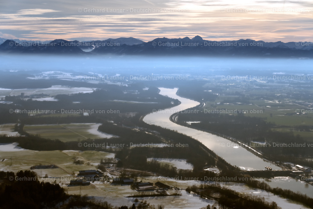 3900143 | Inn nördl. Rosenheim mit Blick zu den Alpen