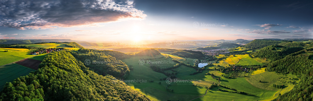 Donzdorf, Unterweckerstell und Kuchalb im Sonnenuntergang | löwenblicke | shop
