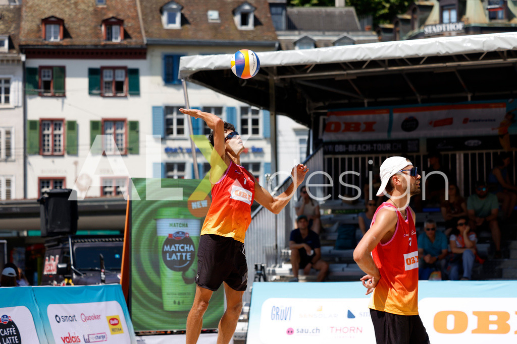 Obi BeachTour 2026 - Basel | BASEL, SWITZERLAND - JULY 18: MAËL MASSEREY (SUI) serve during the Obi BeachTour 2026 match between MASSEREY / SCHNEGG (SUI) and BORTOLUZZI / JAUFFRET (SUI) at Barfüsserplatz on July 18, 2026 in Basel, Switzerland. - Realisiert mit Pictrs.com