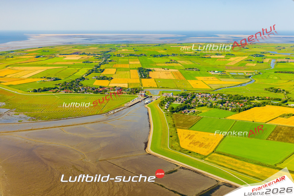 Luftaufnahme Ostersiel Pellworm - Die Luftaufnahme wurde 2025 vom UL-Flugzeug heraus erstellt ( ohne Drohne ) - Hochauflösende Luftaufnahme - für professionelle Ausdrucke geeignet. Die Geschenkidee !Mit Lizenz und Bildrechte bestellbar