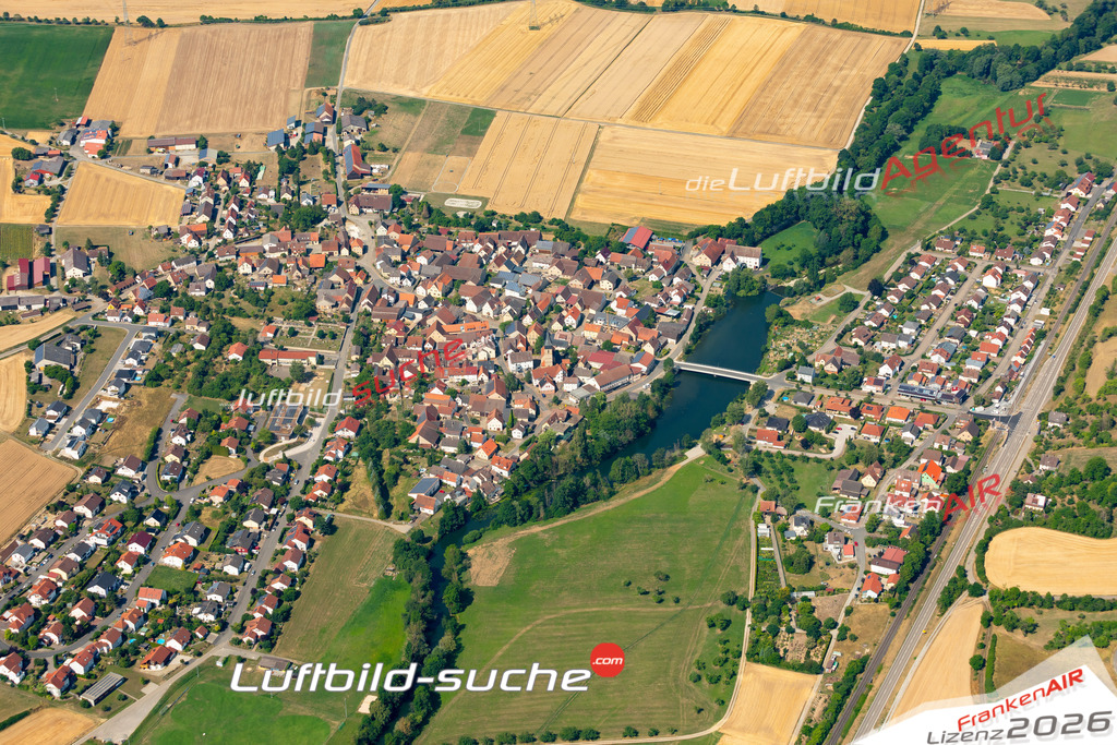 Das Luftbild zeigt : Elpersheim Weikersheim - Die Luftaufnahme wurde 2023 vom UL-Flugzeug aus erstellt ( keine Drohne ) - Hochauflösende Luftaufnahme - Für grossformatige Ausdrucke geeignet. Die Geschenkidee !Mit Lizenz und Bildrechte bestellbar
