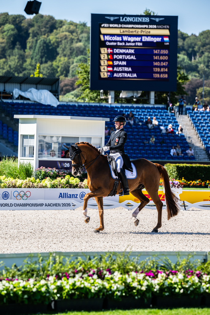 FEI World Championships | Nicolas Wagner Ehlinger (LUX) and Quater Back Junior during the Grand Prix de Dressage at Aachen 2026 - FEI World Championships - Realisiert mit Pictrs.com