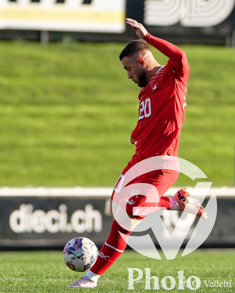 UEFA Region's Cup - Vaud v Munster | Ridvan Hysenaj (20 Vaud) shoots the ball (action) during the UEFA Region's Cup game between Vaud and Munster at Centre Sportif de Colovray in Nyon, Switzerland 