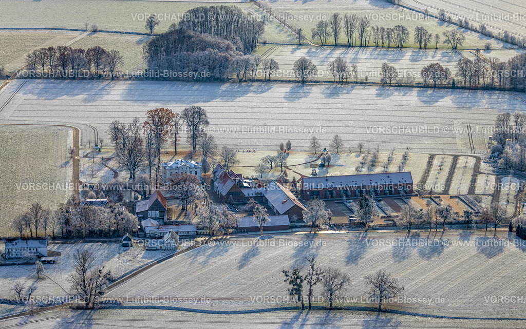 Hamm221203258 | Luftbild, Hotel Gut Kump in winterlicher Landschaft, Rhynern, Hamm, Ruhrgebiet, Nordrhein-Westfalen, Deutschland