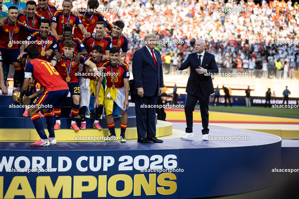 FOOTBALL : Argentine vs Espagne – Finale de la Coupe du Monde FIFA 2026. New York New Jersey Stadium, East Rutherford, New Jersey, États-Unis. 19/07/2026. | cérémonie de clôture et à la remise des trophées à l'issue de la finale entre l'Argentine et l'Espagne au New York New Jersey Stadium d'East Rutherford, New Jersey, États-Unis, le 19 juillet 2026.
