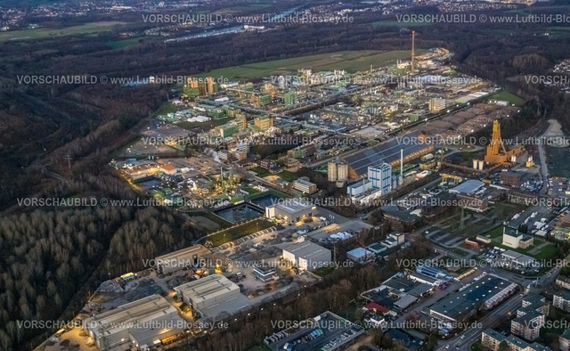 Bergkamen230102837 | Luftbild, Bayer AG, Chemiewerk, im Abendlicht, Bergkamen, Ruhrgebiet, Nordrhein-Westfalen, Deutschland