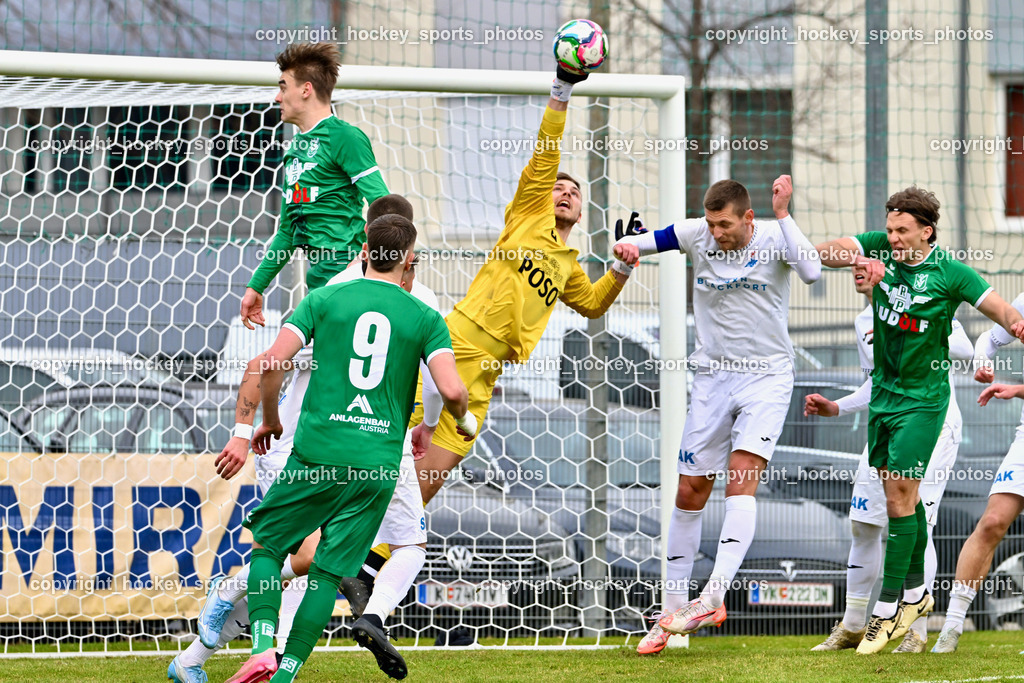 SAK vs. VST Völkermarkt | #9 Armin Majanovic VST Völkermarkt, #99 Arian Rener SAK, #22 Leo Ejup SAK, #21 Oliver Kuester VST Völkermarkt, #4 Marius Leo Maierhofer VST Völkermarkt, SAK vs. VST Völkermarkt, SAK vs. VST Völkermarkt am 21.03.2026 in Klagenfurt (Sportpark Welzenegg), Austria, (Photo by Bernd Stefan)