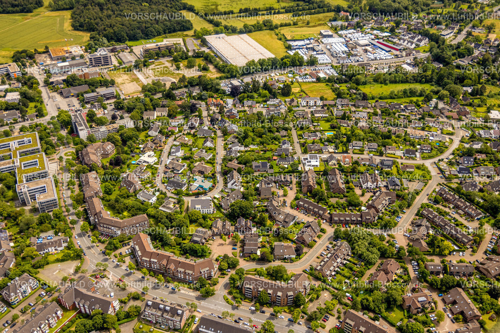 Muelheim240703306 | Luftbild, Wohnsiedlung Ortsteil Winster, Reihenhaus Wohngebiet, Saarn, Mülheim an der Ruhr, Ruhrgebiet, Nordrhein-Westfalen, Deutschland