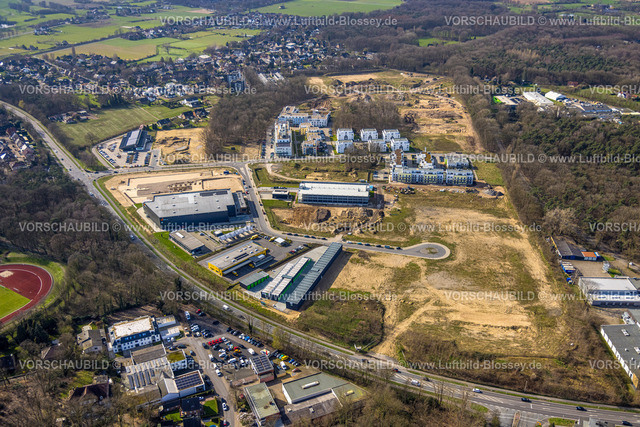 Emmerich240313427 | Luftbild, Neubebauung Kasernengelände, Baugebiet Georg-Elser-Straße, neues Wohngebiet Moritz-von-Nassau-Straße und Mona Gewerbepark, ehemalige Moritz-von-Nassau-Kaserne, Emmerich, Emmerich am Rhein, Nordrhein-Westfalen, Deutschland