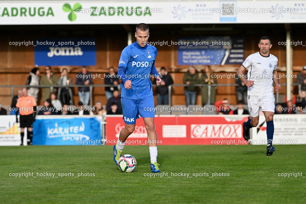 SAK vs. ATUS Velden 19.4.2024 | #13 Fabian Griesebner SAK, #7 Anel Mujkic ATUS Velden, SAK vs. ATUS Velden 19.4.2024, SAK vs. ATUS Velden am 19.04.2024 in Klagenfurt (Sportpark Welzenegg), Austria, (Photo by Bernd Stefan)