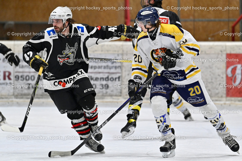 EC Tigers Paternion vs. Tarco Wölfe II | #42 Miklauc Felix Tarco Wölfe II, #20 Steiner Andra EC Tigers Paternion, EC Tigers Paternion vs. Tarco Wölfe II, EC Tigers Paternion vs. Tarco Wölfe II am 19.12.2024 in Spittal an der Drau (Eissportzentrum Spittal), Austria, (Photo by Bernd Stefan)