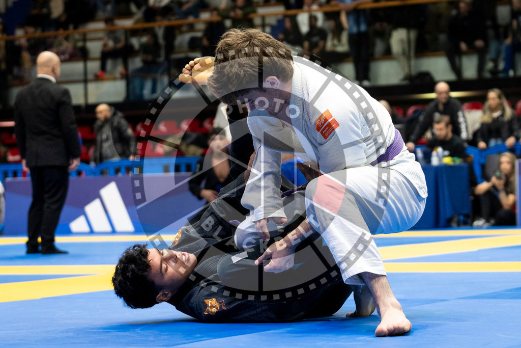 20240123PBB00316 | Fighters compete during the second day of the IBJJF European Championship in Paris, France, on January 23, 2024.