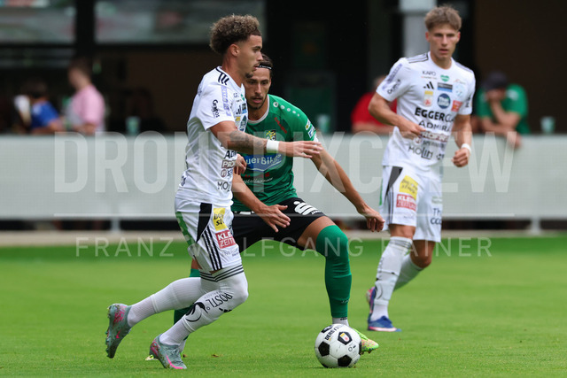 Friendly Match: SC Weiz vs TSV Hartberg in Weiz | Weiz, AUSTRIA, 01.JUL.26 - SOCCER - ADMIRAL Bundesliga, SC Weiz vs TSV Hartberg, test match. The image shows Martin Josh (Hartberg) and Martin Tolic (SC Weiz).