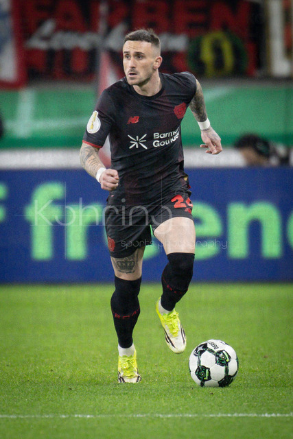 Bayer 04 Leverkusen vs. FC St. Pauli, 03.02.2026 | LEVERKUSEN, GERMANY - FEBRUARY 3:  Aleix Garcia (Bayer 04 Leverkusen, 24) during the DFB Cup quarter-final match Bayer 04 Leverkusen vs. FC St. Pauli at BayArena on February 3, 2026 in Leverkusen, Germany. (Photo by Axel Kohring/Beautiful Sports Int.)DFL REGULATIONS PROHIBIT ANY USE OF PHOTOGRAPHS AS IMAGE SEQUENCES AND/OR QUASI-VIDEO.