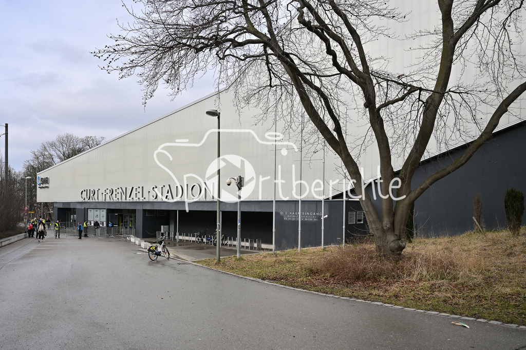 Augsburger Panther - Adler Mannheim | Das Curt Frenzel Stadion in Augsburg / CFS / Kasse / Arena / Aussenansicht / Symbolbild / DEL: Augsburger Panther - Adler Mannheim, Curt Frenzel Stadion am 16.02.2025