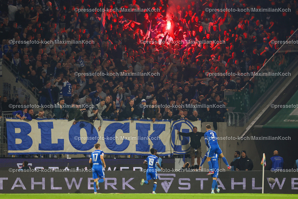 Koe14092401033 | 14.09.2024, 2. Fußball Bundesliga, 1. FC Köln - 1. FC Magdeburg, RheinEnergieSTADION, Saison 2024 2025: Torjubel nach dem 1:1 durch Falko Michel (1.FC Magdeburg #21)DFB regulations prohibit any use of photographs as image sequences and or quasi-video.
