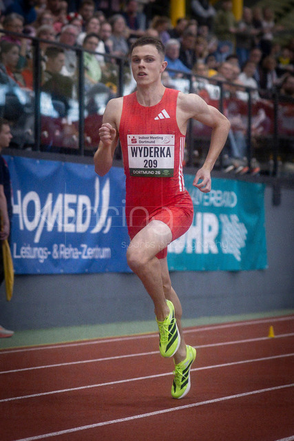 Indoor Meeting Dortmund, 08.02.2026 | DORTMUND, GERMANY - FEBRUARY 8:  Maciej Wyderka (Polen) during 800m of the Indoor Meeting Dortmund at the Helmut-Koernig-Halle on February 8, 2026 in Dortmund, Germany. (Photo by Axel Kohring/Beautiful Sports Int.)