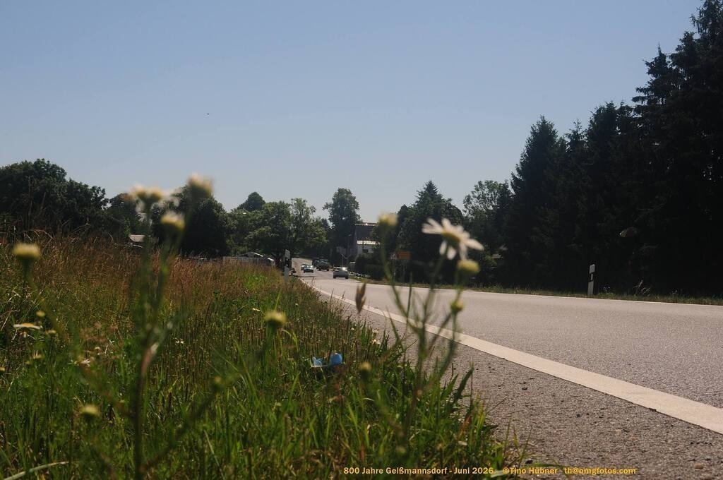 Geißmannsdorf-2026-Ortsbilder-196 | Geißmannsdorf bei Bischofswerda im Sommer 2026. Ein fotografischer Streifzug durch das Dorf Geißmannsdorf, mit Gebäuden, Straßen, Strohpuppen und geschmückten Vorgärten und Grundstücken anlässlich der 800-Jahr-Feier von Geißmannsdorf im Juni 2026 - Realisiert mit Pictrs.com