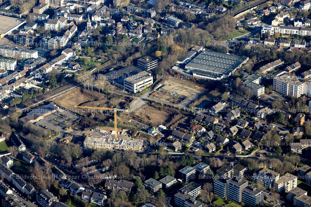 Luftbild Erkrath-8695 | Luftbildfotografie Baustellen zum Neubau eines Stadtquartiers " Düssel-Terrassen " in Erkrath im Bundesland Nordrhein-Westfalen, Deutschland - Realisiert mit Pictrs.com