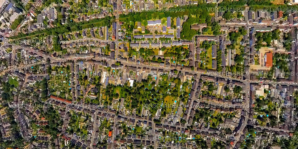 Oberhausen230790131_Mitte | Luftbild, Stadtmitte Wohnsiedlung, Erdkugel, Fisheye Aufnahme, Fischaugen Aufnahme, 360 Grad Aufnahme, tiny world, Innenstadt, Oberhausen, Ruhrgebiet, Nordrhein-Westfalen, Deutschland