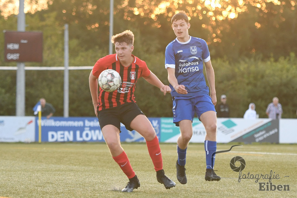 FC Rastede-Heidmühler FC | B-Jugend Bezirkspokal; FC Rastede (blau)-Heidmühler FC (rot) am 16.08.2023; in Rastede (Sportanlage Köttersweg), Photo: Philip Eiben 2023 - Realisiert mit Pictrs.com