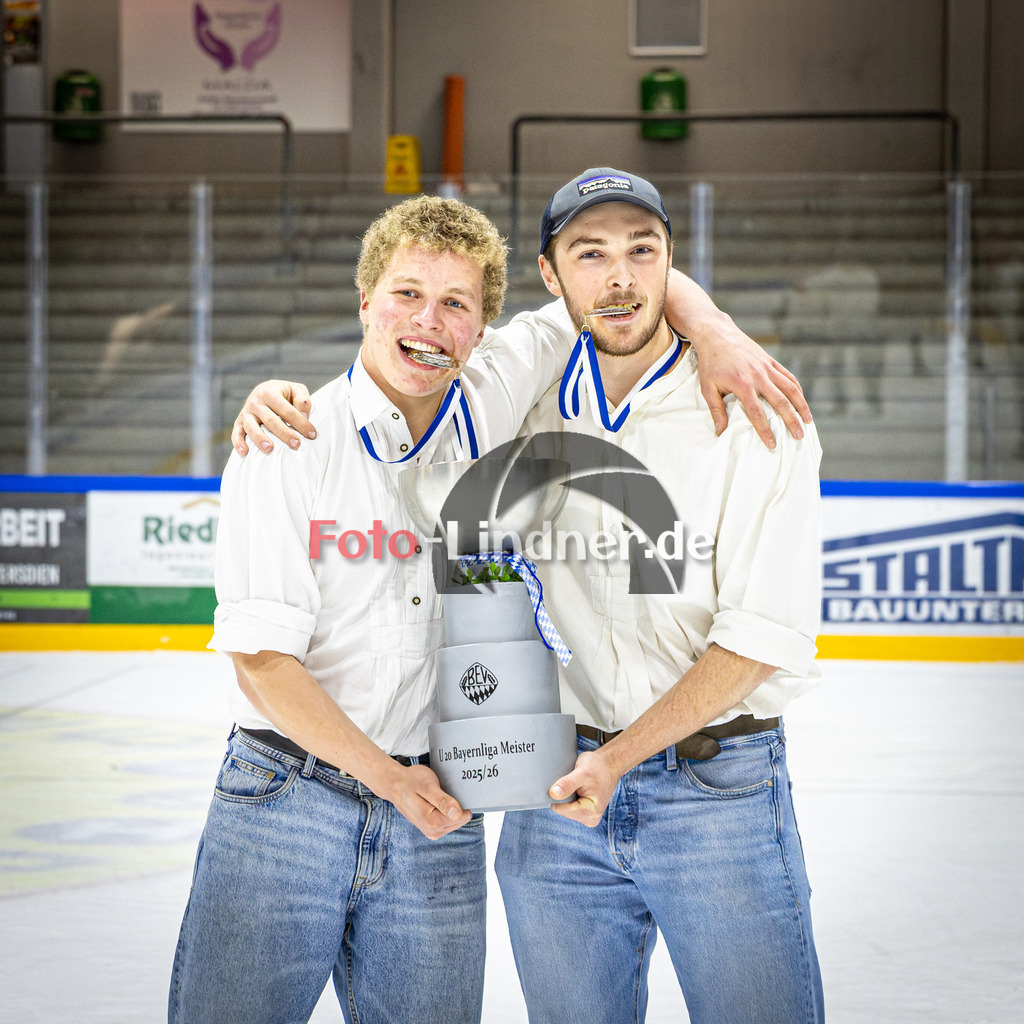 Peißenberg MINERS U20 Meisterfeier | Eishockey Bayernliga U20 Siegerehrung 2026, Peißenberg MINERS U20 Meisterfeier, 20260314,,2026-03-14 in Peißenberg (flatbuy Arena Peißenberg), Copyright: WolfgangxLindner www.foto-lindner.de