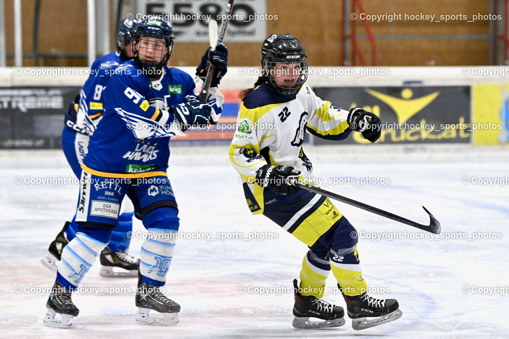 Wildcats Paternion vs. Lady Hawks  | #98 Walluschnig Nadine Ramona LADY HAWKS, #22 Oberrauner Franziska WILDCATS PATERNION, Wildcats Paternion vs. Lady Hawks , Wildcats Paternion vs. Lady Hawks  am 27.01.2025 in Spittal an der Drau (Eissportzentrum Spittal), Austria, (Photo by Bernd Stefan)