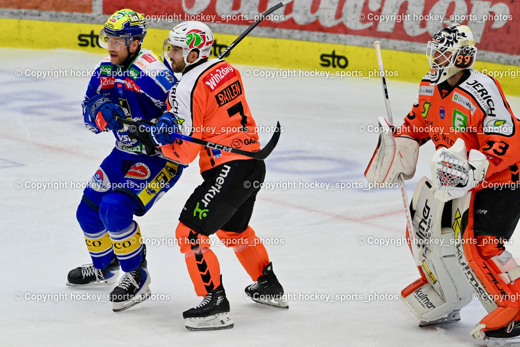 EC IDM WÄRMEPUMPEN VSV vs. MOSER MEDICAL GRAZ99ERS | #7 Nicholas Bailen Graz 99ers, #26 Guus van Nes EC VSV, #33 Maxime Lagacé Graz 99ers, EC IDM WÄRMEPUMPEN VSV vs. MOSER MEDICAL GRAZ99ERS, EC IDM WÄRMEPUMPEN VSV vs. MOSER MEDICAL GRAZ99ERS am 17.03.2026 in Villach (Stadthalle Villach), Austria, (Photo by Bernd Stefan)