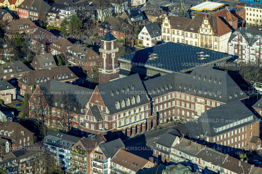 Bottrop240107563 | Luftbild, Rathaus Stadtverwaltung, Altstadt, Bottrop, Ruhrgebiet, Nordrhein-Westfalen, Deutschland