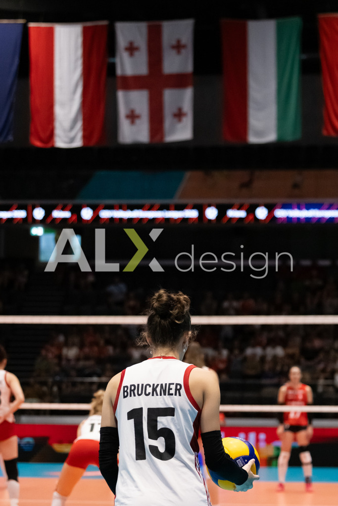 Austria v Switzerland - CEV European League Women | KRIENS, SWITZERLAND - JUNE 14: MARIE KRISTIN BRUCKNER of Austria during the CEV European League match between Austria and Switzerland at Pilatus Arena on June 14, 2026 in Kriens, Switzerland. - Realisiert mit Pictrs.com