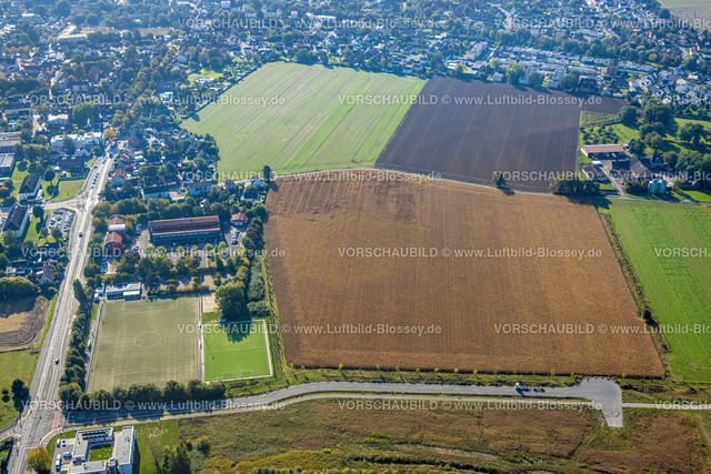 Unna220900105 | Luftbild, Wiesen und Felder Kamener Straße, zwischen Hallohweg und An der Stadtgrenze, Afferde, Unna, Ruhrgebiet, Nordrhein-Westfalen, Deutschland